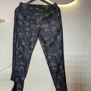 Adidas tiro track pants black and grey camo size small